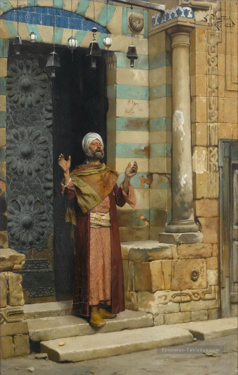 À la porte de la mosquée Ludwig Deutsch Islamic Peintures à l'huile